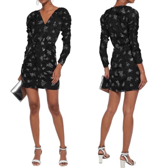 rebecca taylor black ruffle dress